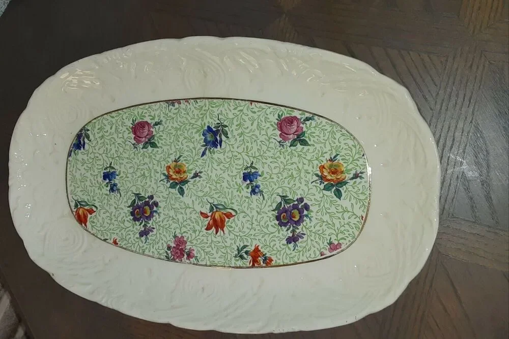 Plymouth ER Phila Cherry Chintz Bavara Sm Serving Platter NOTE